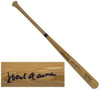 Hank Aaron Signed Bat.Hank Aaron is one of the greatest players in history and also The Original Home Run King, slugging 755 career home runs. During his 23 year career he was an All-Star 25 times, won the NL MVP in 1957, and led the Braves to the 1957 World Series Championship.