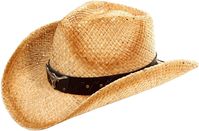 'Durable woven straw<br>Tear drop shaped hat with anti-sweat band<br>Available in various classic western shades/colors<br>Certain styles have adjustable chin strap & stylish hatbands<br>Brim is shapeable for a customizable look; Perfect for your costume party, to give as a gift, or simply for every day wear'