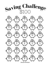 "Want to complete a savings challenge but don't have much? Try this low $100 savings challenge. Includes: ONE 8.5x11\" Printable Savings Challenge Tracker This item is an instant digital download. NO PHYSICAL ITEM WILL BE SHIPPED TO YOU. PLEASE NOTE: DIGITAL DOWNLOAD ONLY. No physical item will be shipped to you. The item will be available for instant download from the Etsy website once payment has been confirmed. RETURN POLICY/REFUND/EXCHANGE: ALL SALES FINAL due to the nature of digital products.  If you have any questions, concerns, issues with your purchase, please feel free to contact me. TERMS OF USE: FOR PERSONAL USE ONLY. Item NOT to be RESOLD, REPRODUCED, REDISTRIBUTED or SHARED by physical or electronic means for personal gain or profit.  By purchasing this item, you agree to my