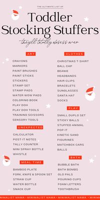 It's that time again... Christmas time! There are a million and one things mommies need to get organized at the holidays - save this toddler stocking stuffers cheat sheet to reference each year! (aka stocking fillers)