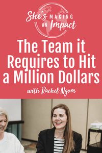 In this episode, I talk about the team required to hit a million-dollar business. I talk about having someone to handle customer service and that, as the business grows, you need to bring on more team members to manage the workload. I chat about the importance of delegating tasks and empowering team members to take over tasks so that you can focus on growing the business!