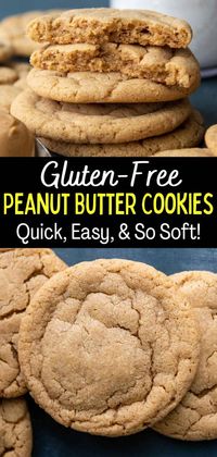 Make the best gluten-free peanut butter cookies that will rival any cookie recipe out there! These old fashioned chewy treats utilizes easy gluten-free baking tips for crispy edges with a glorious gooey, soft centers.