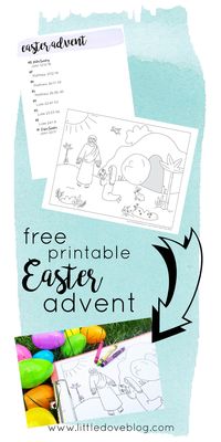 This free Easter Advent coloring page for kids is in collaboration with Camp Castle Playmats. Includes 8 days of scripture prompts to go with each day. #easter #palmsunday #eastercoloringpages