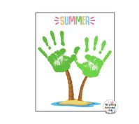 Summer Handprint Template / Summer Crafts / Preschool Activity / Toddler Art / Palm Tree Crafts / Summer Handprint Craft / Day Care by IttyBittyKeepsakeArt on Etsy