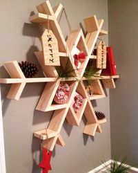 Let It Snow-My DIY Wooden Snowflake Shelf