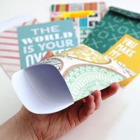 Use up some scraps to make patterned paper envelopes for sending snail mail, or stashing photos, ephemera or journaling on scrapbook pages. This tutorial will show you how to make envelopes measuri…