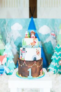 Winter Woodland Cake from a Winter Woodland Birthday Party on Kara's Party Ideas | KarasPartyIdeas.com (18)