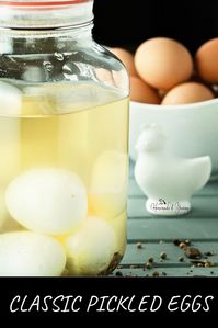 Classic Pickled Eggs are a pub favourite. This old fashioned recipe is a family favourite. Pickled eggs are super easy to make. #pickledeggrecipes #pickledeggs #pubfood | homemadeandyummy.com