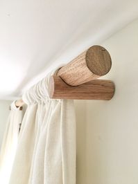 28 47 Wooden Curtain Rod Set Oak Natural - Etsy