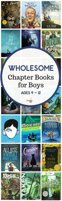 You asked for it. Here it is -- a wholesome middle grade chapter book list for boys ages 9 - 12 with nice (not rude) main characters.