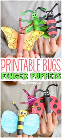 Printable Bugs Finger Puppets - Easy Peasy and Fun