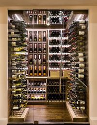 Transitional Modern Custom Wine Cellar by Papro Consulting Cable Wine System 4