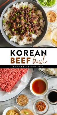 A weeknight dinner recipe featuring ground beef bulgogi! You're going to love this easy Korean Beef Bowl. In just 15 minutes from start to finish, you can whip up a delicious home-cooked meal that tastes like Korean BBQ!