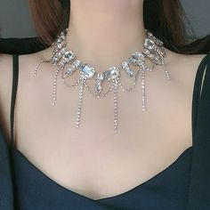 Home · sugarplum · Online Store Powered by Storenvy Prom Necklaces, Expensive Jewelry Luxury, Big Necklace, Fancy Necklace, Rainbow Necklace, Rhinestone Choker, Expensive Jewelry, Black Necklace, Chain Necklaces