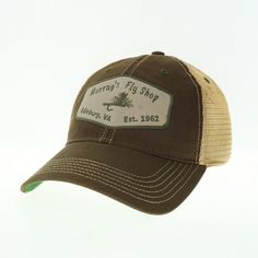 Our trucker hat has an unstructured crown with the Murray's Fly Shop name on the front. The visor is fully curved and one size fits all with the open back snap closure. Made of cotton twill with soft mesh back. Colors: Olive with tan mesh & kelly green under the visor or Brown with tan mesh & kelly green under the visor Olive Tan, Shop Name, Fly Shop, Kelly Green, Snap Closure, One Size Fits All, Cotton Twill, Open Back, Trucker Hat