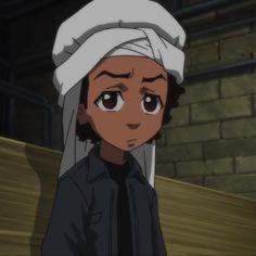 an animated image of a person wearing a turban and standing in front of a brick wall