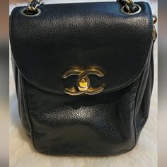 Vintage, Pre-Owned Chanel Purse, Black, Made In Italy, Approx 8x7", Some Minor Normal Wear On Bottom Corners, Well Taken Care Of, Has Serial Tag, Beautiful Small Purse Chanel Purse Black, Flap Shoulder Bag, Chanel Purse, Black Caviar, Purse Black, Shoulder Bag Black, Chanel Bags, Small Purse, Chanel Bag