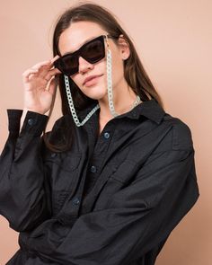 Chunky Mint (Sun) Glasses Chain - Closed Caption | Shop Vintage + Handmade. Always Sustainable. Never Wasteful. Trendy Summer Glasses Chains With Chain Strap, Black Adjustable Glasses Chains, Trendy Glasses Chains With Chain Strap, Trendy Black Glasses Chains As Fashion Accessory, Trendy Adjustable Glasses Chains, Trendy Black Glasses Chains For Everyday, Trendy Everyday Glasses Chains For Summer, Megan Walker, Eyewear Chain