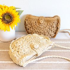 Summer Straw Crossbody Bag For Beach, Summer Crossbody Straw Bag For Beach, Eco-friendly Crossbody Straw Bag For Beach, Beige Crochet Crossbody Bag For Summer, Lightweight Cream Crochet Bag For Summer, Beach Jute Crossbody Straw Bag, Summer Crochet Crossbody Beach Bag, Summer Jute Crossbody Bag, Jute Crossbody Straw Bag For Beach