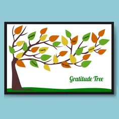 a greeting card with an image of a tree and the words, gratitude tree