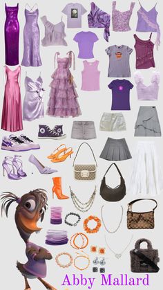 many different types of clothing and accessories are arranged in the shape of a woman's head