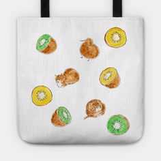 Fruit cats -- Choose from our vast selection of tote bags to match with your desired size to make the perfect custom tote. Pick your favorite: Movies, TV Shows, Art, and so much more! Available in Single Sided Print or Double Sided Print in small, medium, and large. Perfect for work, class, the beach, and leisure. Custom Tote, Kiwi, Tote Bags, The Beach, Double Sided, Favorite Movies, Tv Shows, Tote Bag, Fruit