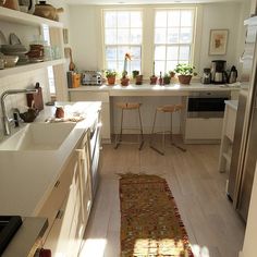 the kitchen is clean and ready for us to use in the day or night time