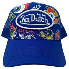 * Von Dutch Unisex Trucker * Authentic With Tag * Blue With White/Blue Logo Patch * Breathable Blue Mesh Panels * Underneath Print On The Bill * Curved Bill * Inner Moisture Sweatband * Inner Von Dutch Tape Lining * Rear Logo Label With Embossed Von Dutch Logo At Snapback Closure * 50% Cotton, 50% Polyester * Von Dutch Hologram Authenticity Decal Underneath Bill * Mpn Vdht4006 * Color Blue * Msrp $89 **Beware Of Fakes. They Will Not Have Hologram Decal, Von Dutch Tag, Von Dutch Tape Lining, Embo Fun Blue Flat Brim Baseball Cap, Blue Baseball Cap With Embroidered Logo Visor, Blue Trucker Hat With Embroidered Logo For Streetwear, Blue Trucker Hat With Letter Print, Blue Trucker Baseball Cap For Baseball Season, Blue Trucker Hat With Letter Print And Curved Brim, Blue Snapback Baseball Cap With Embroidered Logo, Blue Flat Brim Trucker Hat For Streetwear, Adjustable Blue Trucker Hat With Embroidered Logo