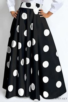 Lasaky - Chic Dot Patchwork A-Line Plus Size Dress Polka Dot Patchwork Dress For Party, Polka Dot Patchwork Party Dress, Party Polka Dot Patchwork Dress, Maxi Styles, Dot Skirt, Plus Size Dress, Dot Dress, Skirt Outfits, White Polka Dot