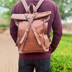 "Buy 2 products get 1 free (73% off) Promo code: 2GET1FREE Discount applied at checkout >> 3 products of your choice << Welcome to our shop, where we specialize in handmade leather backpacks crafted from natural, genuine goat leather. Our backpacks are made without the use of any chemicals, ensuring that they are eco-friendly and safe for you to use. This particular backpack features a stunning vintage look and a unique Moroccan design that sets it apart from other backpacks on the market. The rich brown color of the leather adds to its rustic charm and makes it a versatile accessory that can be paired with a wide range of outfits.  Our leather backpack stands out from others in the market, and we are confident that you will love. We use only high-quality leather that is sourced and proces Brown Vegetable Tanned Leather Backpack With Adjustable Strap, Brown Vegetable-tanned Leather Backpack With Adjustable Strap, Daily Use Vegetable Tanned Leather Backpack, Everyday Brown Vegetable Tanned Leather Backpack, Rectangular Vegetable Tanned Leather Backpack For Everyday Use, Rectangular Vegetable Tanned Leather Backpack For Travel, Vegetable Tanned Leather Travel Backpack, Daily Backpack With Leather Backing In Vegetable Tanned Leather, Brown Vegetable Tanned Leather Backpack For Daily Use