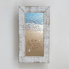 Framed Waves - Grandchildren Are Heavenly Gifts - 10-1/2-in - Mellow Monkey White Washed Wood, Driftwood Frame, Gift From Heaven, Holiday Toys, Beach Images, Whitewash Wood, Glass Frame, Mirrored Furniture, Animal Books