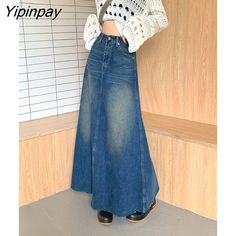 Shipping: Worldwide Express Shipping AvailableDelivery time: 🚚7-15Days Fast ShippingReturns: Fast refund,💯100% Money Back Guarantee.Brand Name: GUUZYUVIZMaterial: CottonStyle: CasualElasticity: Non StrechOrigin: Mainland ChinaCN: GuangdongFabric Type: DenimWaistline: Natural FactorsPattern Type: SolidFit Type: Loose FitSilhouette: A-LINEDresses Length: Mid-CalfAge: 25-34Decoration: ButtonPlace Of Origin: China (Mainland)is_customized: YesModel Number: 0610 yuan chuangGender: WOMENSize: XS S M Denim Maxi Skirt Outfit Boho, Button Down Denim Maxi Skirt, Trendy Long Non-stretch Denim Skirt, Trendy Long Denim Blue Skirt, Blue Baggy High Waist Denim Skirt, Long Blue Denim Skirt For Fall, Blue Long Denim Skirt For Fall, Trendy Baggy Blue Denim Skirt, Trendy Blue Baggy Denim Skirt