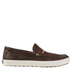 Men's Mountainville Shoes, Penny Slip-On | Sneakers & Shoes at L.L.Bean Casual Leather Slip-on Sneakers For Walking, Brown Swift Leather Casual Slip-ons, Casual Slip-on Walking Shoes In Swift Leather, Casual Everyday Slip-ons With Stitched Sole, Casual Swift Leather Slip-ons With Round Toe, Slip-on Swift Leather Walking Shoes, Casual Loafers With Ortholite Insole And Round Toe, Casual Brown Slip-ons With Textured Sole, Casual Leather Slip-ons With Textured Sole