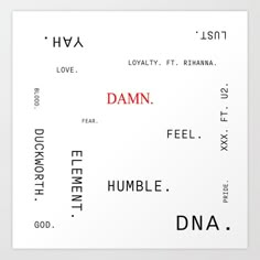 a piece of paper with words written on it and the word damn spelled in red