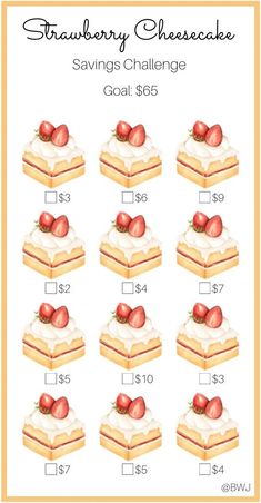 the strawberry cheesecake challenge is shown in this printable activity for kids to learn how to