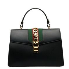 Gucci Sylvie Medium Gold Hardware Handbag Black Leather Canvas Size: W Approx. 31.5cm X H Approx. 20.5cm X D Approx. 11.5cm Handle Height: Approx. 11cm Color: Black Gucci Sylvie, Bags Gucci, Handbag Black, Black Leather Handbags, Gucci Bags, Gucci Bag, Canvas Size, Gold Hardware, Black Leather