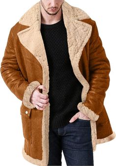 It sounds like you're looking for a men's faux fur-lined leather jacket or sheepskin trucker coat in the UK, specifically one that's on clearance. These types of jackets are great for winter as they offer both warmth and style, with the faux fur or Sherpa fleece providing insulation. Here are some common features you might find in such jackets: Material: Faux leather or genuine leather on the outside, lined with faux fur or Sherpa fleece for warmth. Style: Biker or trucker jacket, often featurin Fur Lined Leather Jacket, Lined Leather Jacket, Types Of Jackets, Trucker Jacket, Sherpa Fleece, Leather Items, Wool Jacket, Cold Weather, Faux Fur