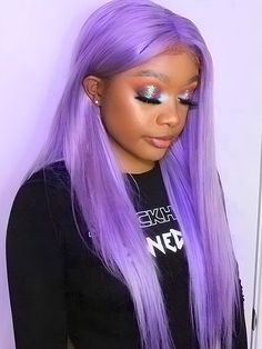 Purple color 13x4 lace front wig-5 Purple Lace Front Wig, Purple Lace Front, Style Straight Hair, Purple Wig, Honey Blonde Hair, Hair Color Purple, Celebrity Hair Stylist, Work Hairstyles, Human Virgin Hair