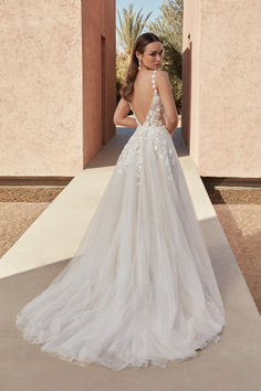 Adore by Justin Alexander's Sparkle Tulle A-Line Wedding Dress with Thin Lace Straps and 3D Appliqués