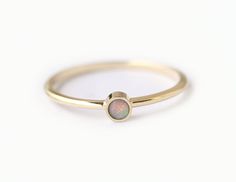 Opal ring Solitaire Opal Ring Gold Opal Band Stacking by MinimalVS Non Diamond Engagement Rings, Opal Ring Vintage, Opal Solitaire Ring, Australian Opal Ring, Blue Gemstone Rings, Opal Band, Minimalist Engagement Ring, Moonstone Engagement, Opal Ring Gold