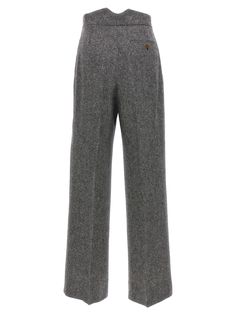 'Lauren' wool and cachemire blend trousers, with a loose style and a central pleat. Composition: 96% wv 2% ws 2% ea Vivienne Westwood Bags, Trouser Suit, The Vivienne, Zimmermann Dress, Prada Leather, Pleats Please Issey Miyake, Loose Style, British Design, Yoga Wear