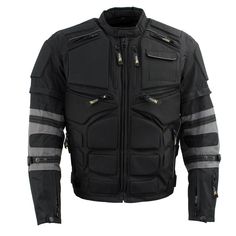 Xelement CF5050 Men's 'Morph' Black and Grey Tri-Tex Armored Jacket with Removable SleevesOutside Features Made of 100% Tri-Tex Fabric 600 Denier High Performance Breathable Waterproof Laminated Fabric Front Zipper Closure Tape Seal: Front Zipper Closure (Zipper Hides a Waterproof Barrier to Keep Wind and Water Out Collarless Design with Strap Closure Removable Zippered Arm Sleeves to Convert to a Shirt Style Jacket Covered with Additional Non-Removable Padding for Extra Protection Adjustable Ve Armored Jacket, Leather Shorts Women, Removable Sleeves, Motorcycle Pants, Leather Store, Laminated Fabric, Riding Jacket, Studded Jacket, Western Jacket