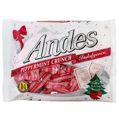 Andes Peppermint Crunch Indulgence 7.6 oz. Bag - For fresh candy and great service, visit www.allcitycandy.com Peppermint Crunch, Hard Candy Molds, Individually Wrapped Candy, Beach Candy, Andes Mint, Nostalgic Candy, Candy Brands, Chocolate Sponge, Bulk Candy