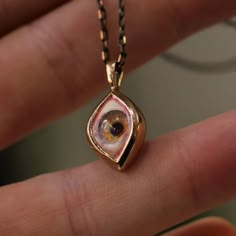 Delicate Hazel Eye Necklace, Evil Eye Pendant, 925 Silver Necklace, Handmade Eye Jewelry, Bead Eye Necklace, Gift for Her, Realistic Jewelry - Etsy Turkey Acotar Party, Sun Warrior, Eyes Necklace, Outfit Dump, Scene Queen, Necklace Evil Eye, Custom Eyes, For Her