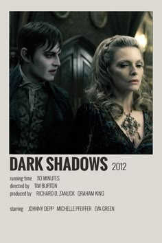 the poster for dark shadows 2012