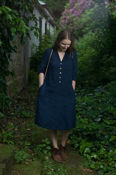 Work Dress. Navy Blue Linen by KnockKnockLinen on Etsy Button-up Linen Dress For Work, Linen Midi Dress With Buttons, Knee-length Linen Dress With Button Closure, Relaxed Fit Linen Dress With Button Closure For Work, Midi Linen Dress With Button Closure For Work, Midi Length Linen Dress With Button Closure For Work, Elegant Knee-length Linen Dress With Buttons, Classic Midi Dress With Buttons, Button-up Linen Midi Dress