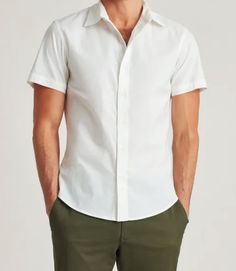 $79 - wide range of colors - Worn tucked or untucked - meant to be worn with open collar Fitted Summer Blouse With Fold Down Collar, Summer Fitted Blouse With Collar, Summer Shirt With Fold Down Collar, Summer Daywear Tops With Fold Down Collar, Spring Cotton Blouse With Fold Down Collar, Casual Slim Fit Blouse For Business Casual, Casual Slim Fit Blouse With Spread Collar, Slim Fit Collared Top For Summer, Classic Summer Shirt With Fold Down Collar