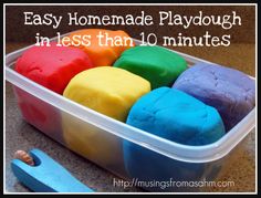 an easy homemade playdough in less than 10 minutes