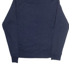 Item is in good used condition. >Size: M >Armpit To Armpit: 19" >Armpit To Cuff: 19" >Collar To Hem: 23" Basic Blue Fleece Sweatshirt, Navy Crew Neck Hoodie For Winter, Blue Fleece Crew Neck Sweatshirt, Blue Fleece Crew Neck Sweats, Winter Navy Crew Neck Hoodie, Basic Blue Sweatshirt For Streetwear, Basic Blue Hoodie For Winter, Basic Blue Winter Hoodie, Blue Crew Neck Sweatshirt With Ribbed Cuffs