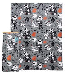 two halloween themed napkins with skulls and jack - o'- lanterns on them